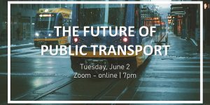 The Future of Public Transport- June Climate Cafe logo
