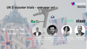 Vianova Webinar #9- UK E-scooter trials – one year on! logo
